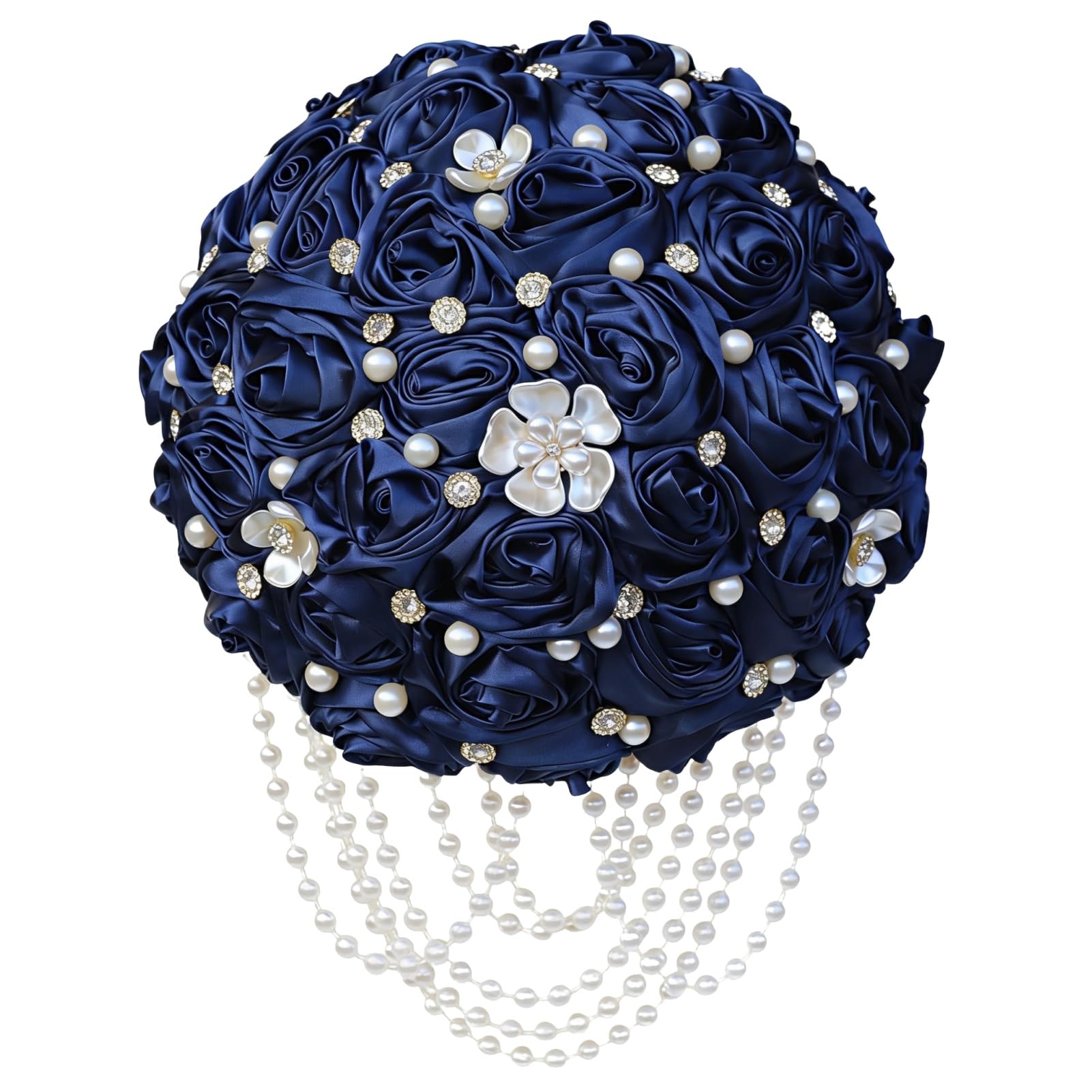 Amazon.com: Gkvszy Navy Blue Bridal Wedding Bouquet with